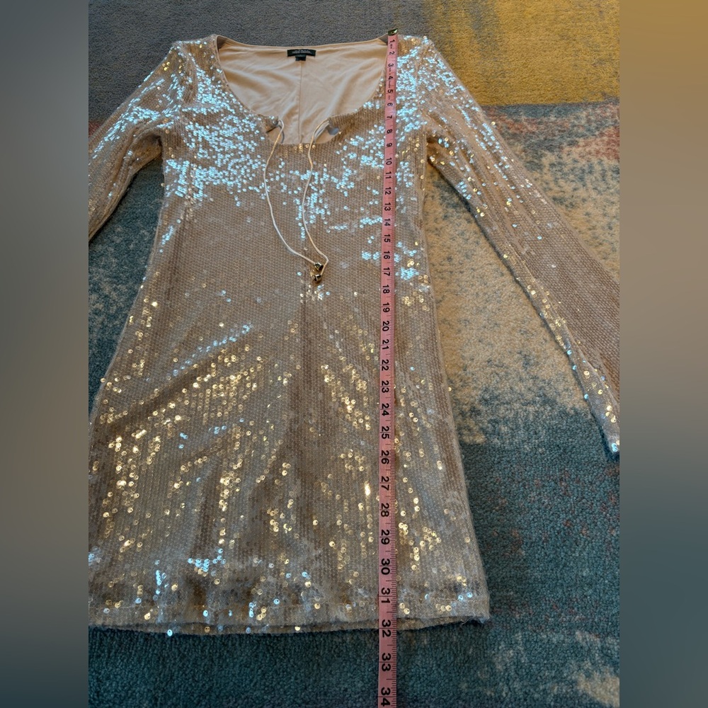 Wild Fable Target Sequin Long Sleeve Mini Dress bell sleeves, small - Picture 7 of 10